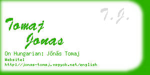 tomaj jonas business card