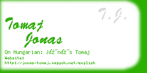 tomaj jonas business card